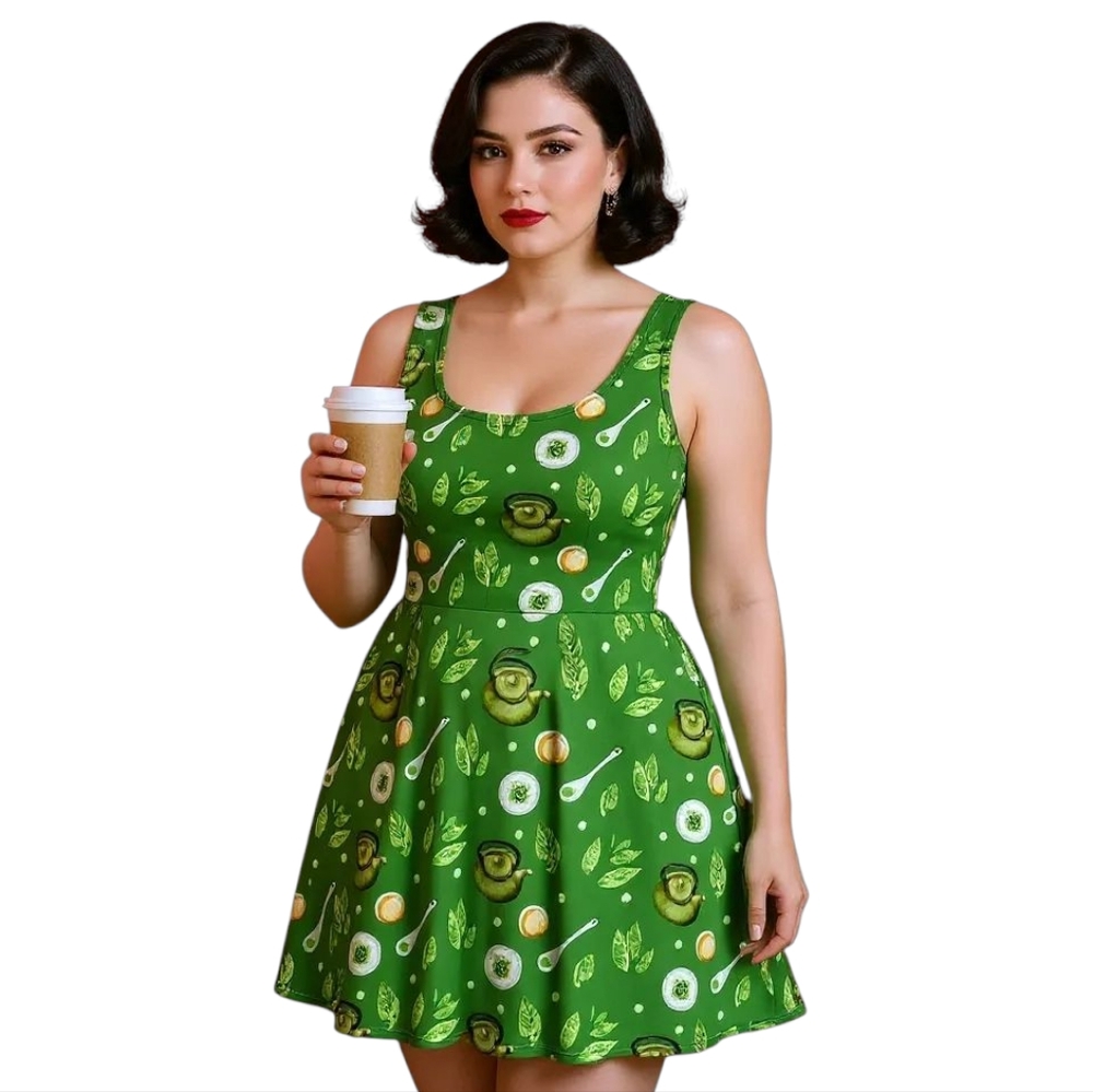 Matcha Tea Pinup Dress
